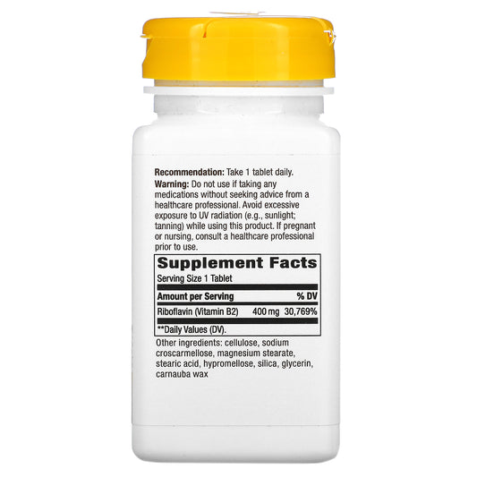 Nature'S Way, Riboflavin Vitamin B2, 400 Mg
