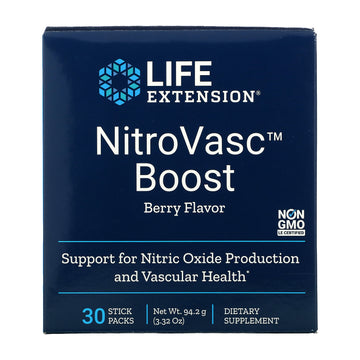 Life Extension, Nitrovasc Boost, Berry Flavor, Stick Packs