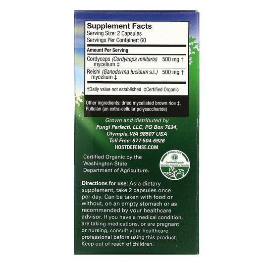 Fungi Perfecti, Host Defense Mushrooms, Cordychi, Supports Stress & Fatigue Reduction