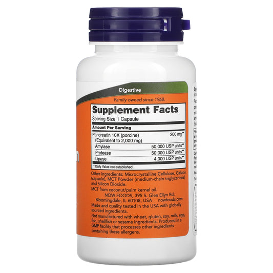 Now Foods, Pancreatin 2000,Capsules