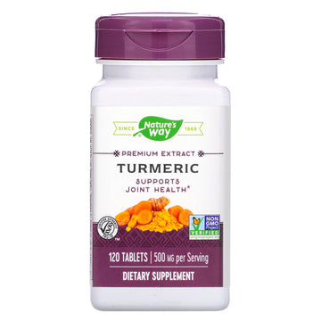 Nature's Way Turmeric Premium Extract - Supports Joint Health* - Non-GMO Project Verified - 500 mg per Serving - Joint Supplement Turmeric Tablets* - Gluten Free - 120 Tablets