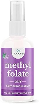 Nbpure Methyl Folate Vitamin B9 Spray Supplement, Liquid Folic Acid Sp