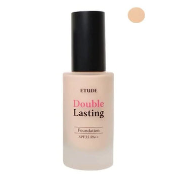Etude House New Double Lasting Foundation (Petal) Spf35/ Pa++ 30G | High Coverage Weightless Foundation | 24-Hours Lasting Double Cover | Magnet-Like Adherence Without Stickiness | Makeup Base