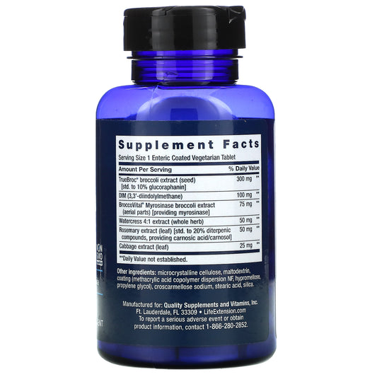 Life Extension, Optimized Broccoli And Cruciferous Blend, Enteric Coated Vegetarian Tablets