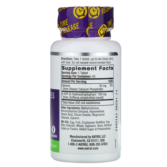 Natrol, 5-Htp, Time Release, Extra Strength