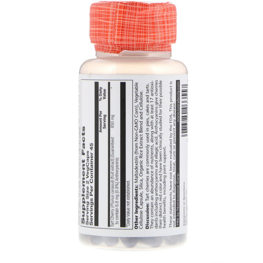 Solaray, Tart Cherry Fruit Extract, 425 Mg Vegcaps
