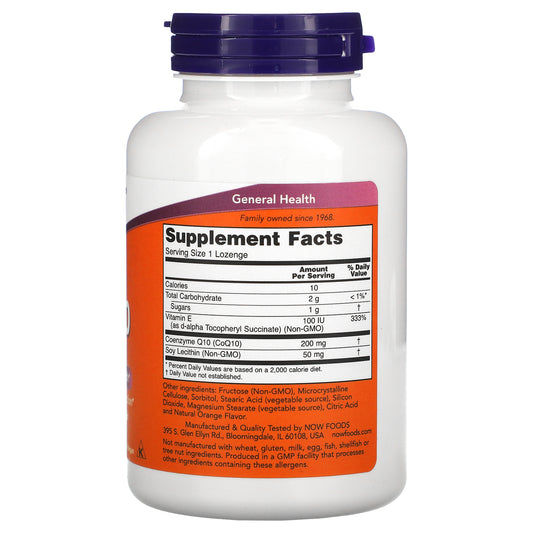 Now Foods, Chewable Coq10 , 200 Mg Lozenges