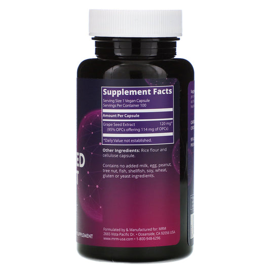 Mrm, Nutrition, Grape Seed Extract Vegan Capsules