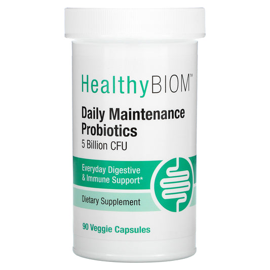 Healthybiom, Daily Maintenance Probiotics, 5 Billion Cfus Veggie Capsules