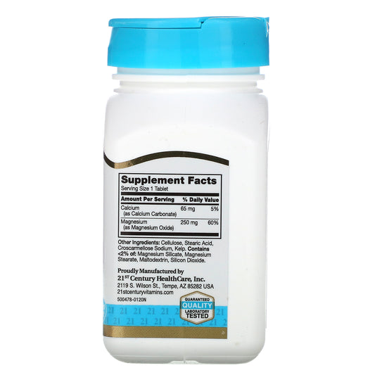 21st Century, Magnesium, 250 mg Tablets