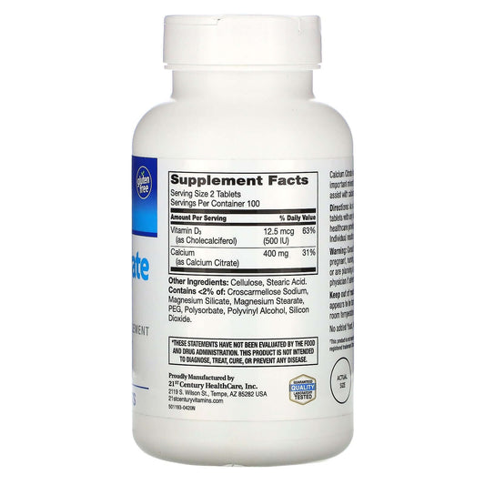 21St Century, Calcium Citrate Petites + D3