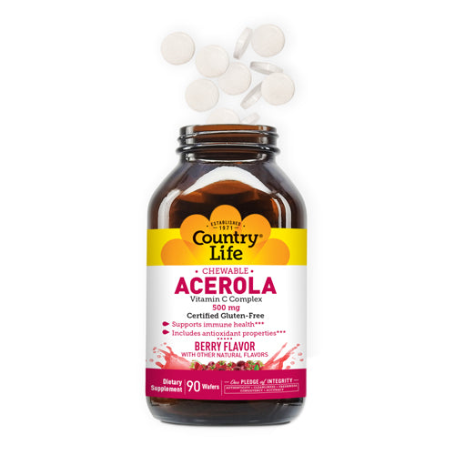 Acerola C with Bioflavonoid & Rutin NF 90 Wafers By Country