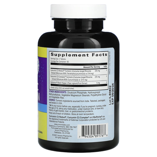 Innovixlabs, High Absorption Turmeric Curcumin Time Release Tablets