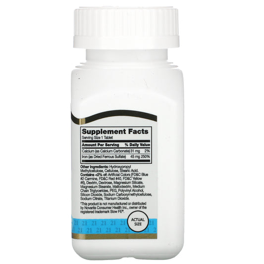 21St Century Slow Release Iron Tablets, 60 Count