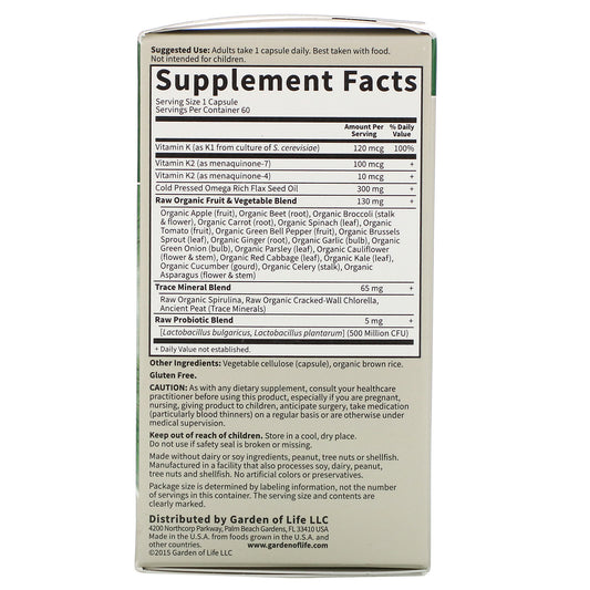 Garden Of Life, Vitamin Code, Raw K-Complex