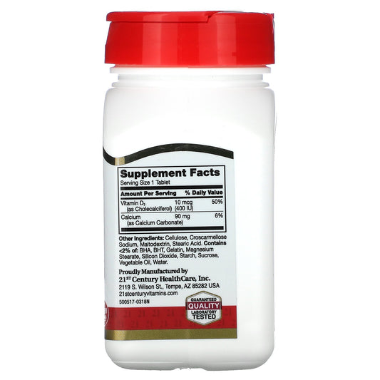 21St Century, Vitamin D3, 10 Mcg (400 Iu), Tablets