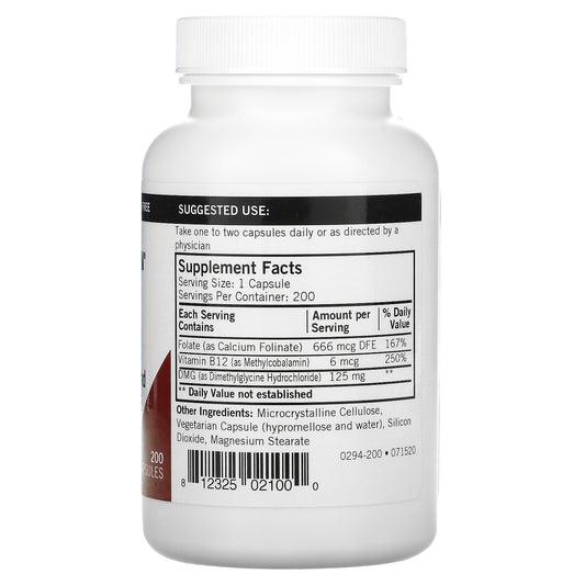 Kirkman Labs, Dmg With Folate And Methyl B12, 125 Mg