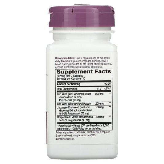 Nature'S Way, Premium Blend, Resveratrol Vegan Capsules