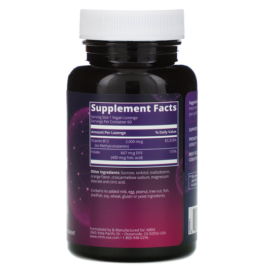 Mrm, Nutrition, Vitamin B-12, Vegan Lozenges