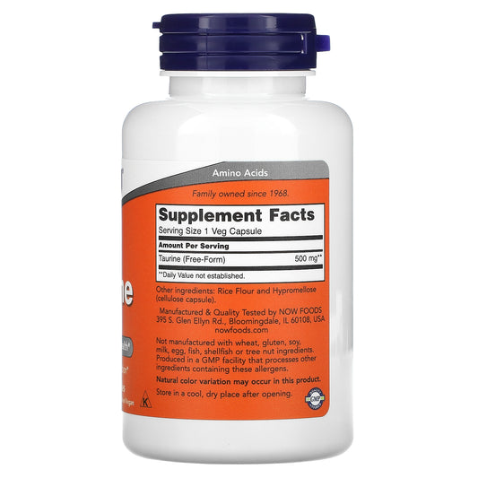 Now Foods, Taurine, 500 Mg