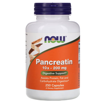 Now Foods, Pancreatin, 10X - 200 Mg Capsules