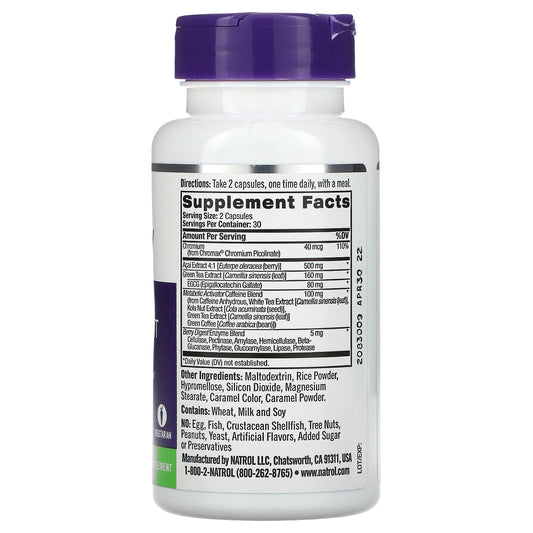 Natrol, Acai Berry Diet, Weight Management, Veggie Capsules