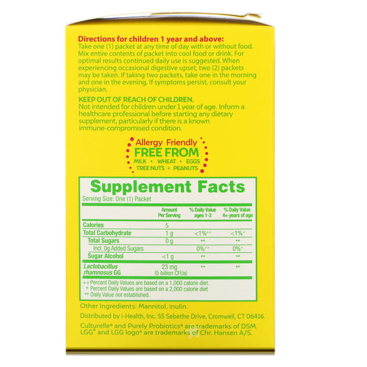 Culturelle, Kids, Purely Probiotics, 1+ Years, Unflavored