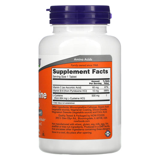 Now Foods, L-Cysteine, 500 Mg