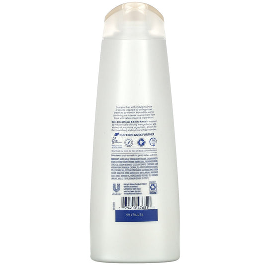 Dove, Smoothness & Shine Ritual Shampoo, For Dull and Dry Hair, Mango Butter And Almond Oil (355 ml)