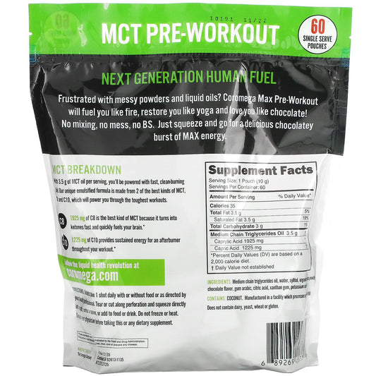 Coromega, Max Ketogenic Mct Energy, Chocolate Brownie