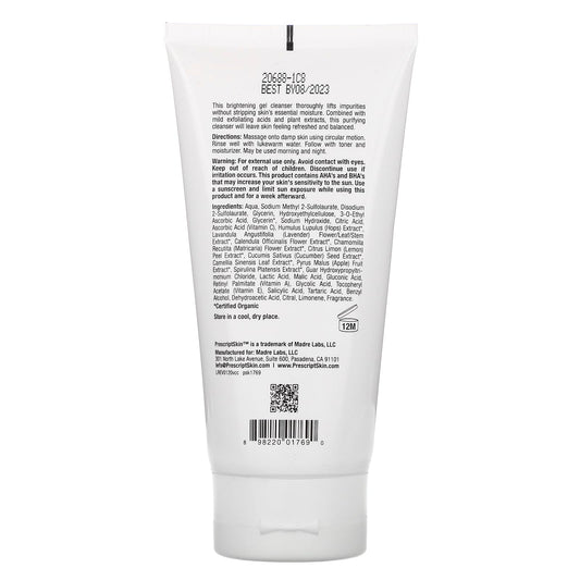 PrescriptSkin, Vitamin C Cleanser, Enhanced Brightening Gel Cleanser (177 ml)