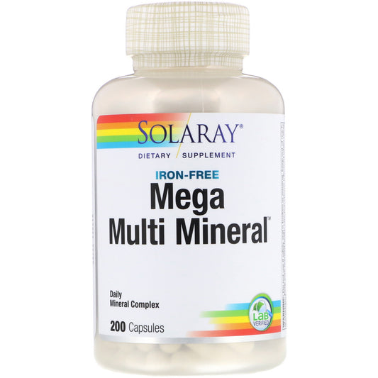 Solaray, Mega Multi Mineral, Iron Free