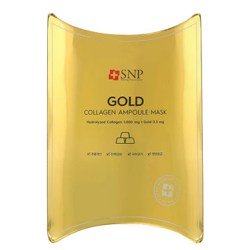 Snp, Gold Collagen Ampoule Beauty Mask, 0.84 Fl Oz (25 Ml) Each