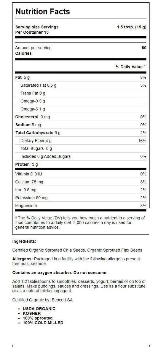 Organic Traditions - Sprouted Chia And Flax Seed Powder