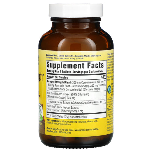 Megafood, Turmeric Strength For Liver Tablets