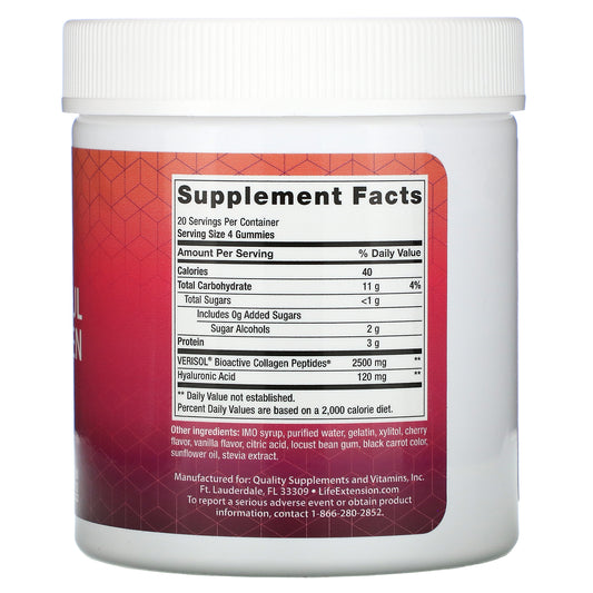 Life Extension, Youthful Collagen, Cherry,Gummies