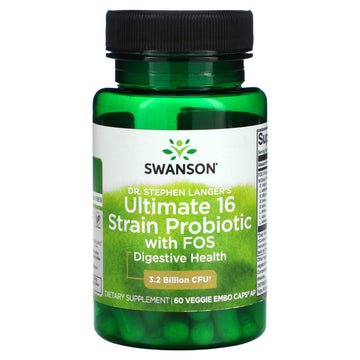 Swanson, Ultimate 16 Strain Probiotic With Fos, 3.2 Billion Cfu Veggie Embo Caps Ap