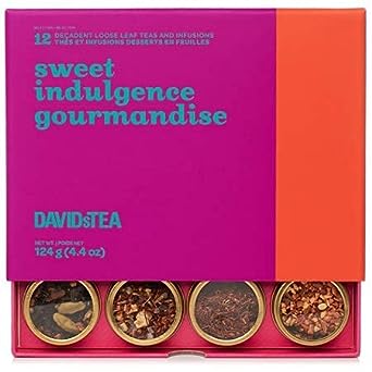 Davidstea Sweet Indulgence Tea Sampler, Dessert Loose Leaf Tea Giftset, Assortment Of 12 Decadent Teas
