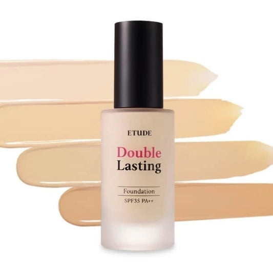 Etude House New Double Lasting Foundation (Petal) Spf35/ Pa++ 30G | High Coverage Weightless Foundation | 24-Hours Lasting Double Cover | Magnet-Like Adherence Without Stickiness | Makeup Base