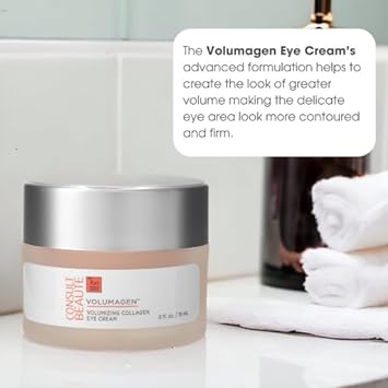 Consult Beaute Volumagen Volumizing Collagen Eye Cream - Hydrating - Plumping - Fine Line Smoothing - Caffeine - Coffee Fruit Extract - 0.5