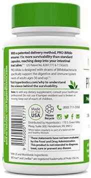 Hyperbiotics Vegan Pro Bifido Tablets | Probiotics For Women & Men, Ad2.4 Ounces