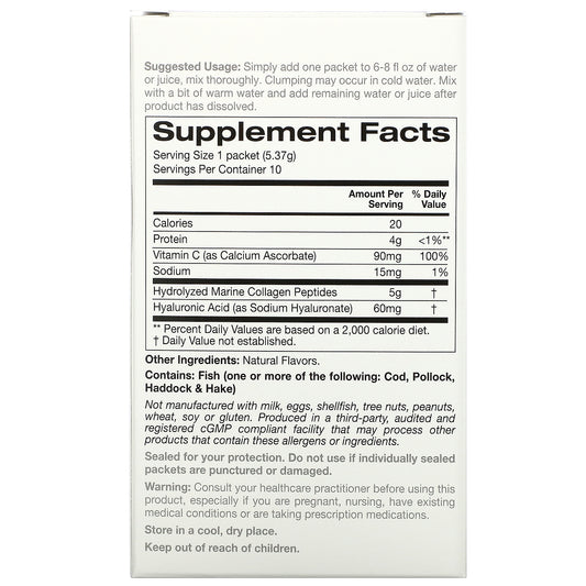 Solumeve, Collagen Peptides Plus Vitamin C & Hyaluronic Acid, Lemon & Pomegranate Variety Pack, 0.19 Oz (5.37 G) Each
