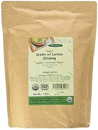 Davidsons Organic Teas 6413 Bulk Green With Lemon Ginseng Tea