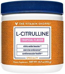 The Vitamin Shoppe L-Citrulline - Free-Form Amino Acid - Nitric Oxide Booster - 3,000 Mg - Tropical Flavor (10.7 Oz./66