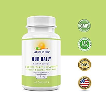 Our Daily Vites L-Methylfolate B Complex Cofactors & Essential Amino Acids (7.5Mg) - Active Folate, Methylated B12 Methy