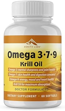 Zenith Labs Omega 379 with Krill - Combines EPA, DHA, Omega-7, and Omega-9 - Includes Krill Oil for Max Absorption