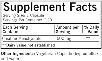 Kirkman Creatine 500 Mg - Hypoallergenic | 120 Vegetarian Capsules | A
