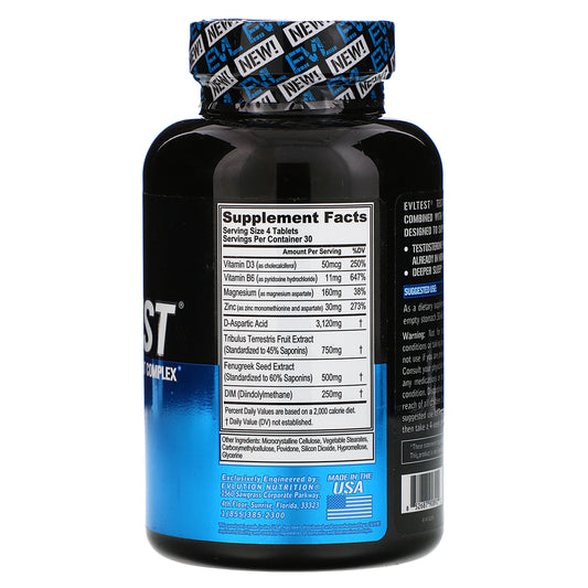 Evlution Nutrition, Evltest, Testosterone Support Complex