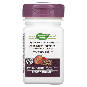 Nature'S Way, Premium Blend, Grape Seed With Vitamin C, 100 Mg Vegan Capsules