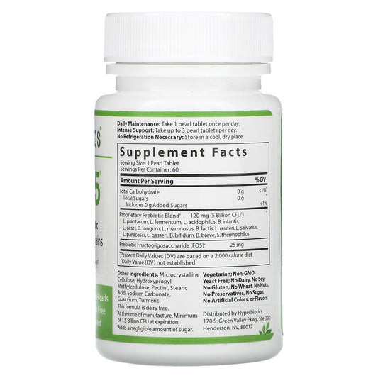 Hyperbiotics, Pro-15, The Perfect Probiotic, 5 Billion Cfu, 60 Patented, Time-Release Micro-Pearls